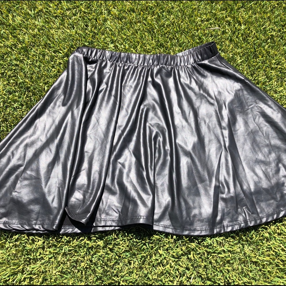 Pleather skater skirt